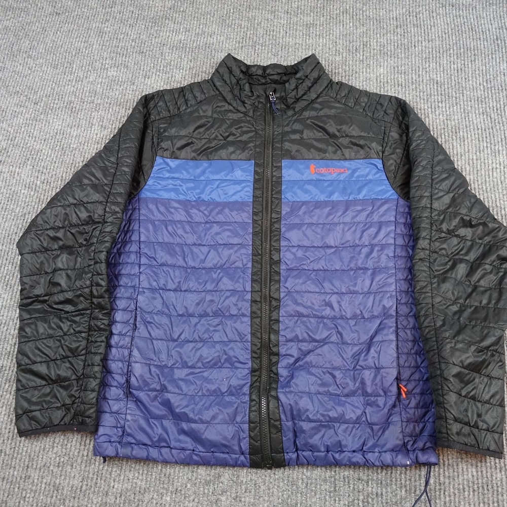 Cotopaxi Cappa Insulated Jacket Mens Medium Blue Black Full Zip Colorblock